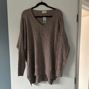 Elegant V-Neck Sweater in Mauve